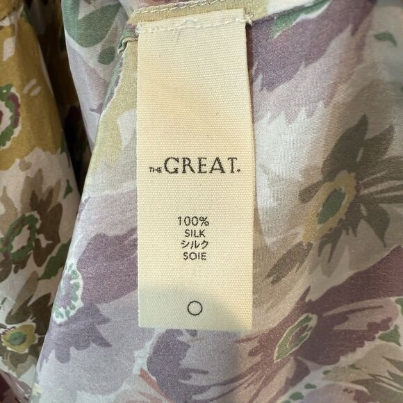 The Great The Chateau Maxi Dress Golden Lilac Flower Floral Silk - Picture 6 of 12